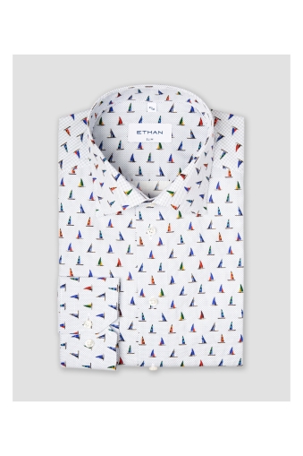 Camasa slim fit print sailing