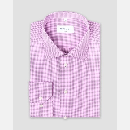 Camasa slim fit microcarouri roz