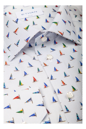 Camasa slim fit print sailing