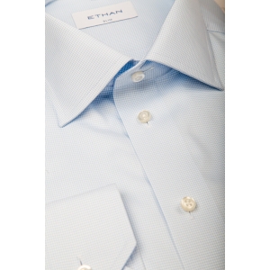 Camasa slim fit bleu microtexturat