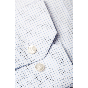 Camasa slim fit cu microprint geometric bleu