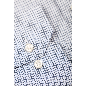 Camasa slim fit alb cu microprint bleumarin