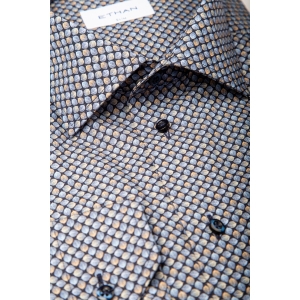 Camasa slim fit bleumarin cu imprimeu geometric