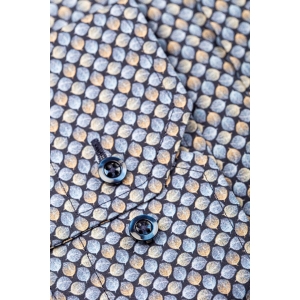 Camasa slim fit bleumarin cu imprimeu geometric
