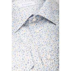 Camasa slim fit alba cu imprimeu floral discret