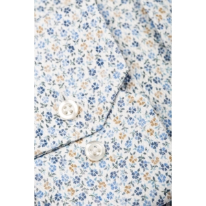 Camasa slim fit alba cu imprimeu floral discret