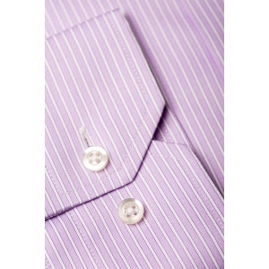 Camasa slim fit roz-lila cu dungi fine