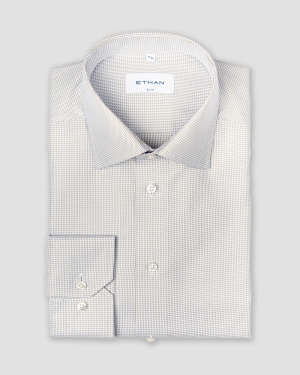 Camasa slim fit cu microprint bej