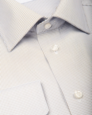 Camasa slim fit cu microprint bej